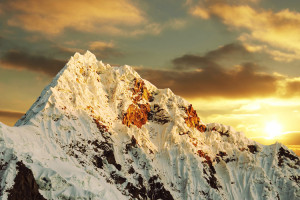 Beautiful peak Alpamayo in Peru